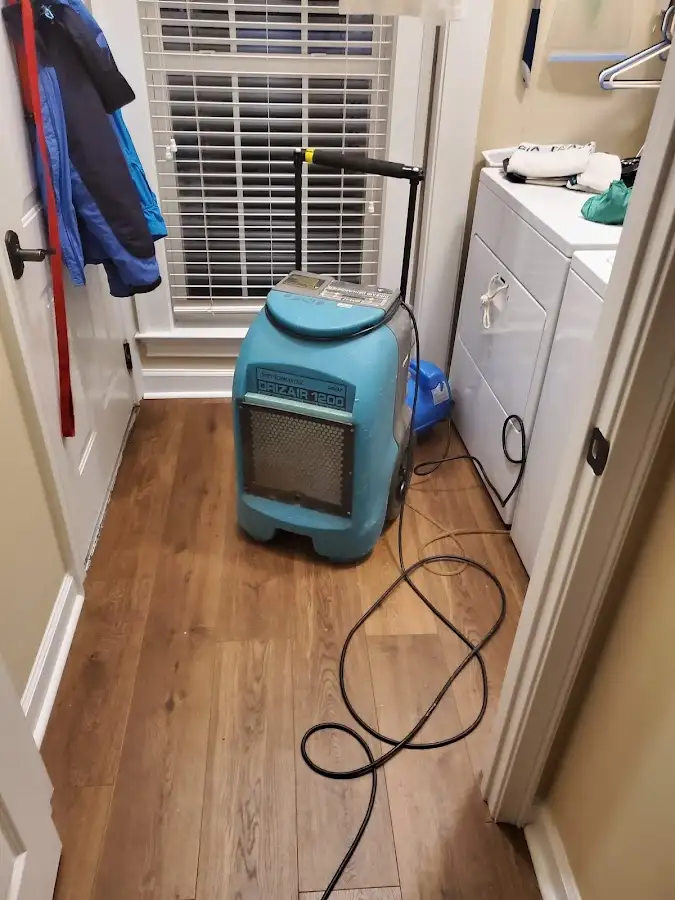 Commercial dehumidifier deployed for Flood Damage Cleanup in Pinewood