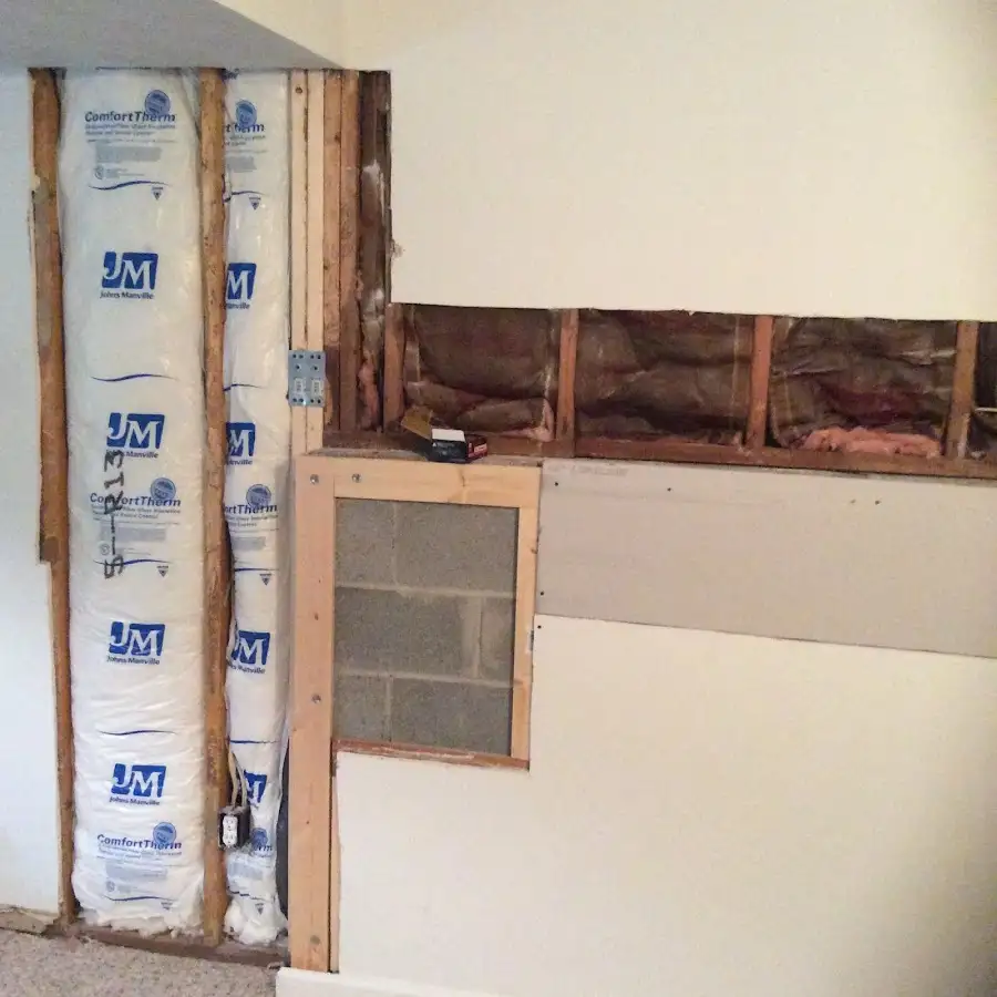 Wall insulation replacement during Structural Drying in Pinewood